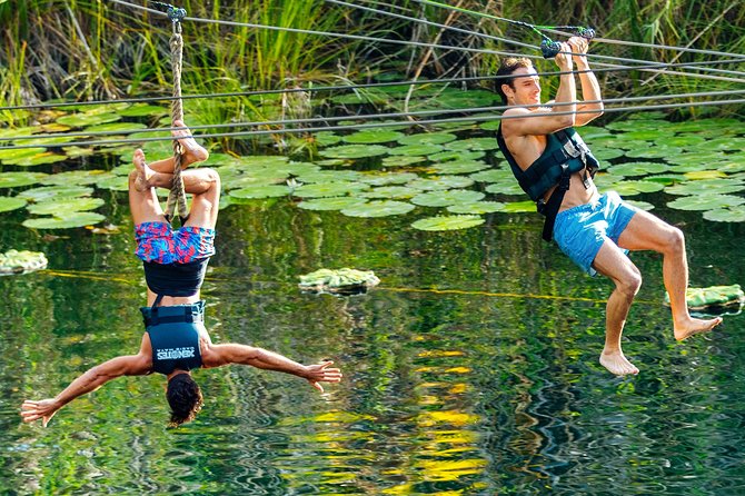 4-in-1 Cenote Tour Guided Experience with Breakfast, Lunch & Wine - Lu’um (Earth) Cenote: assisted rappel into cool cavern water