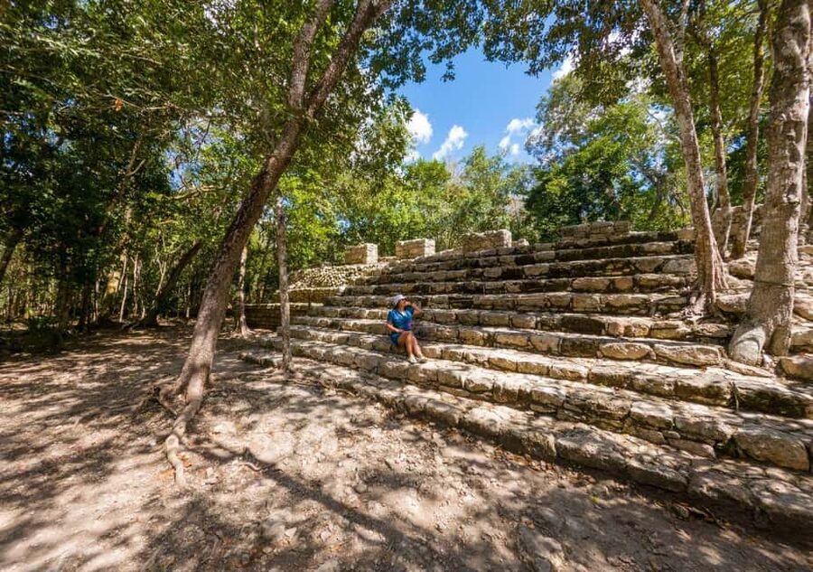 4X1 Tour: Coba and Tulum Ruins, Cenote and Playa del Carmen - Coba and Nohoch Mul: the taller pyramid moment