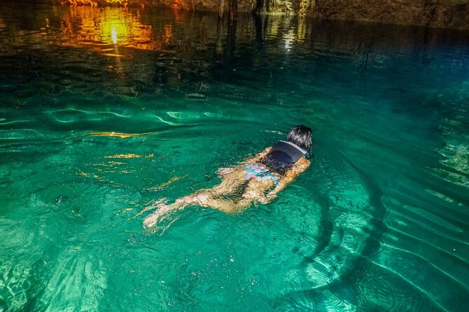 Adventure in Puerto Morelos with ATV Driving and Cenote Swim - Cenote Verde Lucero swim: calm water after adrenaline