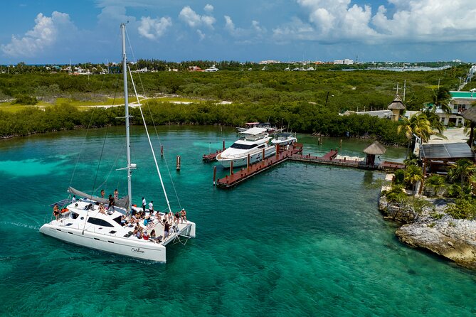 All Inclusive Isla Mujeres Catamaran - The ride back to Cancún at sunset, plus that included piña colada