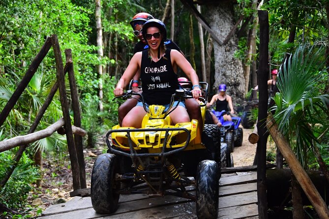 ATV (shared), Horse Back Riding, Ziplines, & Cenote from Cancún - Zipline runs above the jungle canopy