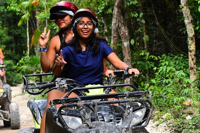 ATV (shared), Horse Back Riding, Ziplines, & Cenote from Cancún - Cenote time: cool water, mineral-rich swim and float