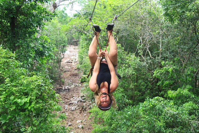 ATV Tour from Cancun and Puerto Morelos with Ziplines and Cenote. - The cenote swim at La Ruta de los Cenotes: refreshing underground water