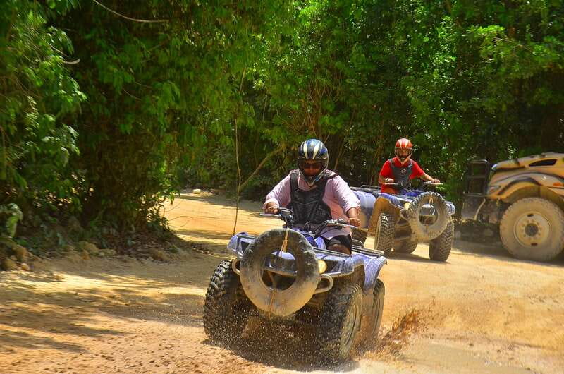 Cancun: ATV, Ziplines and Cenote Adventure in the Jungle - Cenote swim at the end: turquoise water, and the cold reality check