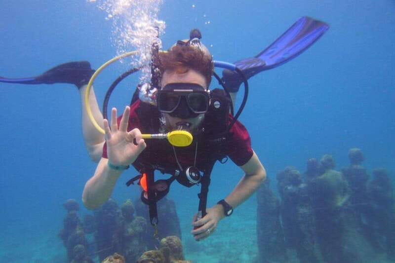 Cancun: Beginner Scuba Diving at Underwater Museum - Manchones Reef: practice again, then enjoy the sea life
