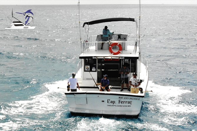 Cancun fishing charter if you don't fish you don't pay 46ft yacht 12pax 25P14 - 4 hours on the water: trolling, bottom fishing, and reef views