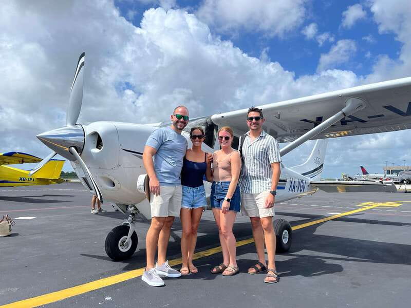 Cancun Hotel Zone: Panoramic Flight - Taking off over Cancún’s Hotel Zone, then spotting the real coastline shapes