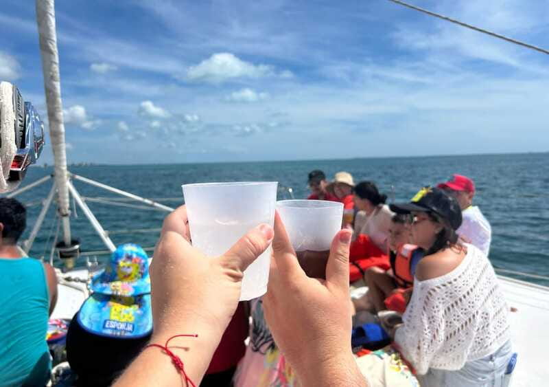 Cancun: Isla Mujeres Catamaran with buffet, drinks & snorkel - Drinks on board: great for mood, but read the fine print mindset