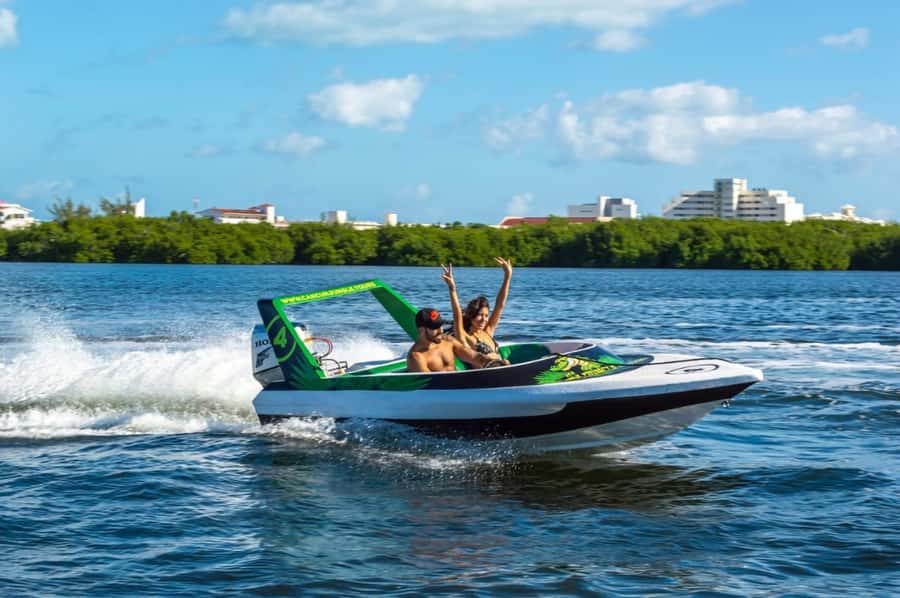Cancun: Jungle Speedboat and Snorkeling Tour Adventure - Piloting Your Speedboat Through Nichupté Lagoon Channels