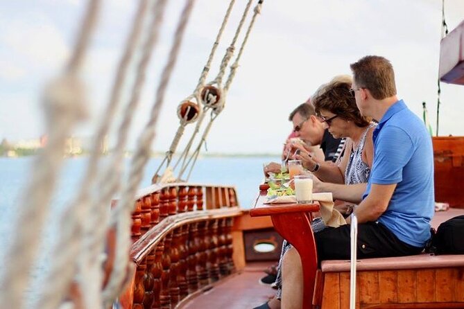 Cancun Lagoon Sunset Sailing Trip aboard classic Galeón with Dinner and Free bar - Free national bar: fun factor, with a drink-and-dance rhythm