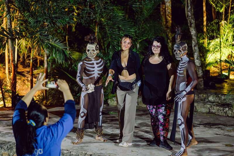 Cancun or Merida: Day of the Dead with Taco buffet - When the sun goes down: the cenote becomes the ritual space