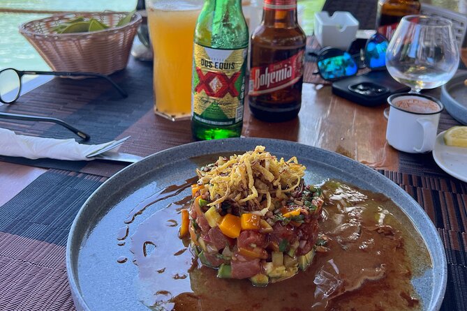 Cancun Private Tour @night-Food, Culture&History(VW Beetle/Audi) - Puerto Juarez in the evening: ceviche and a menu that starts with Marbella