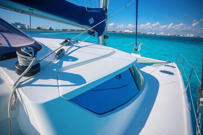 Cancun Sailing Catamaran Islas Mujeres With Luxury Beach Club - Snorkeling at El Meco Reef: equipment is included, rules are strict