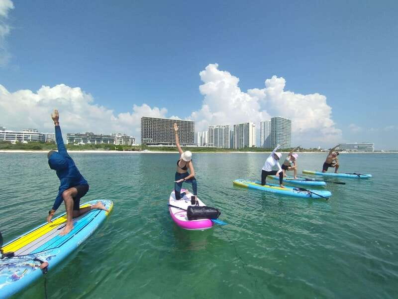 Cancún: Sup Yoga and Meditation over the Caribbean Sea - The 1.5 hour session breakdown, from Tibetan bowl to final stretch
