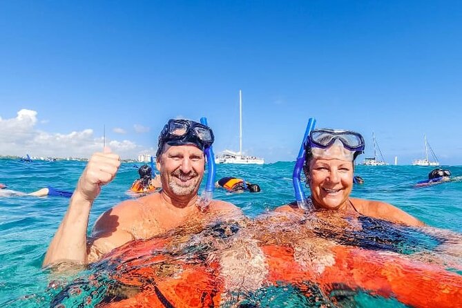 Catamaran Tour to Isla Mujeres Cancun - Stop 1, Museo Subacuatico de Arte Reef Stop With Snorkeling and Open Bar