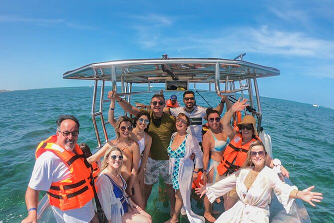 Excursion to Reefs in a transparent boat from Cancun - Transparent boat views over Cancun waters