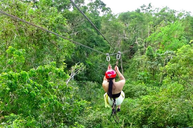 Family ATV Cenote Five Zip Lines Photos Taco Lunch Tequila Taste - ATV, zip lines, and cenote in one smooth circuit
