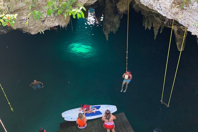 Family ATV Cenote Five Zip Lines Photos Taco Lunch Tequila Taste - Five zip lines and a hanging bridge: the adrenaline part