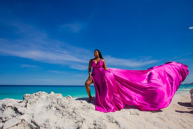 Flying dress photoshoot cancun - Choosing your gown: dress included, but sizing and reservations matter