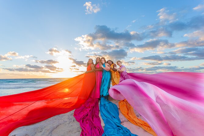 Flying dress photoshoot cancun - Changing into the dress: what to expect on the beach