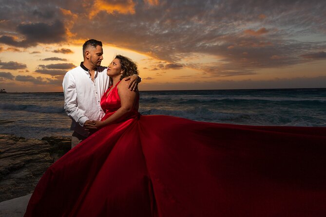 Flying dress photoshoot cancun - Wind and the heavy dress factor
