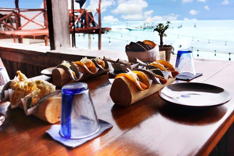 From Cancun:Beachside Tacos & Town Tour With Tequila Tasting - Stop 2: Soft corn tortillas, chicken, and carne asada