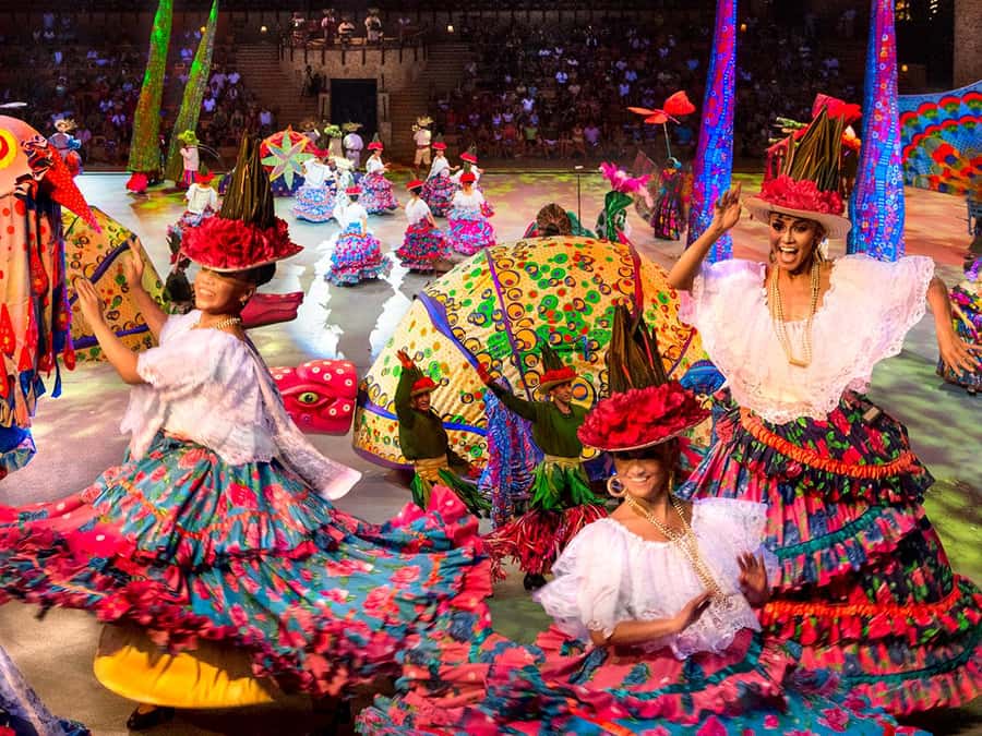 From Cancun: Complete Combo to Xcaret Park! - The show: Xcaret México Espectacular, plus performances during the day