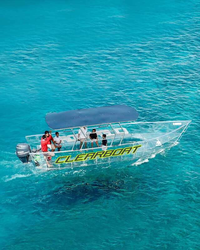 From Cancun: Glass Boat Sightseeing Trip - Out to Open Sea, Where the Water Color Really Shifts