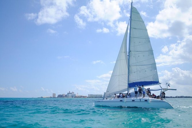 Half Day Sailing Private Catamaran to Isla Mujeres - Snorkeling on the Natural Reef and Underwater Museum