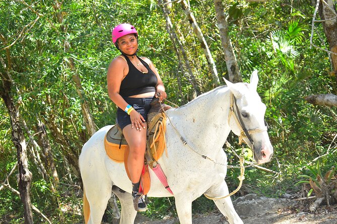 Horseback, ATV´s, Ziplines, Cenote, Hanging bridge Lunch and Round Trip Included - Horseback riding in the Mayan jungle, plus real training