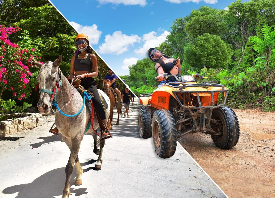 Horseback Riding & ATV Adventure with Ziplines & Cenote - A One-Day Mix: Polo Horses, Jungle ATVs, and Cenote Swim