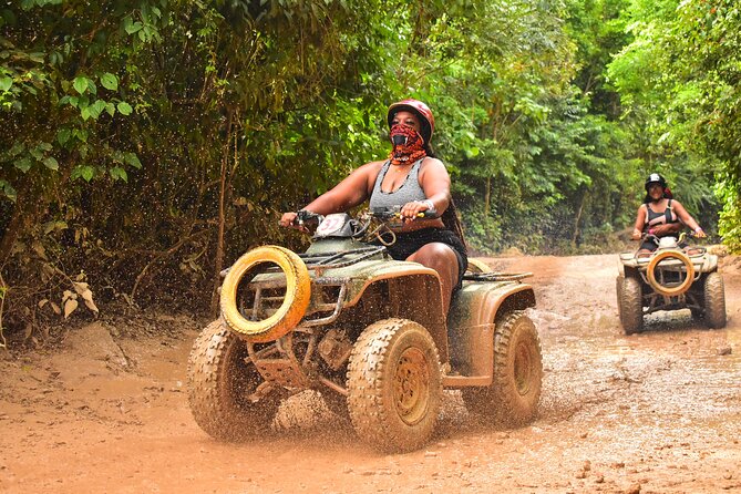 Horseback Riding plus ATV, Cenote, Ziplines, and Lunch - ATV Challenge Road: Mud Turns, Bumps, and Safety Rules