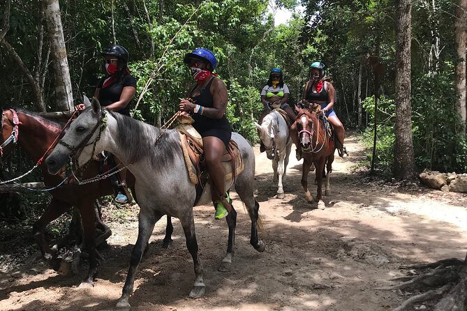 Horseback riding with ATV, zip lines and cenote, lunch and transfer - A 4-in-1 Puerto Morelos combo, with a real cenote swim