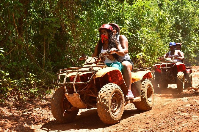 Horseback riding with ATV, zip lines and cenote, lunch and transfer - Zip lines first: safety gear, solid harnesses, and a few short runs