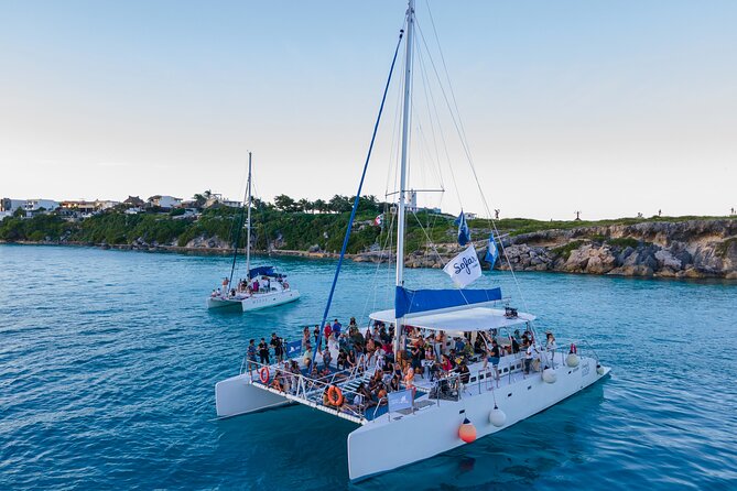 Private Catamaran from Cancun to Isla Mujeres | For up to 100 pp - Stop 1: Marina Las Perlas, then out into the Caribbean
