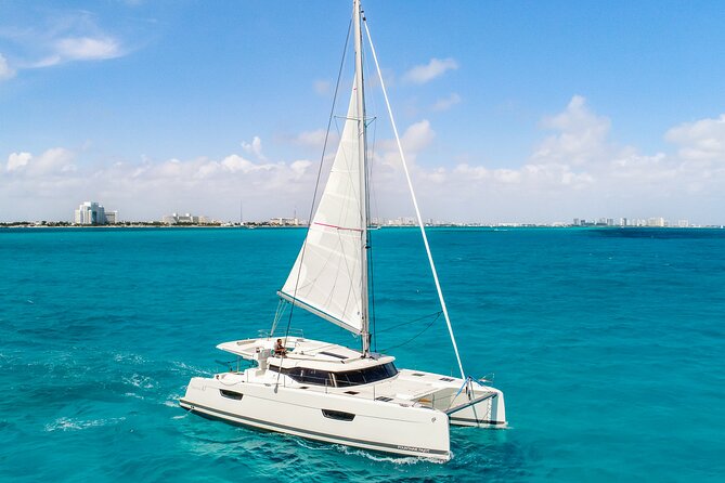 Private Luxury Catamaran Cancun to Isla Mujeres | For up to 30 pp - Snorkeling near Isla Mujeres and the El Farito stop