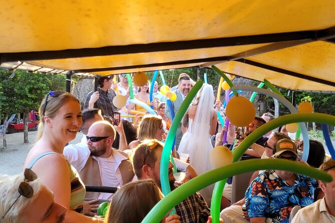 Private Party Bus Loop in Cancun - The onboard vibe, lights, smoke, and free corkage