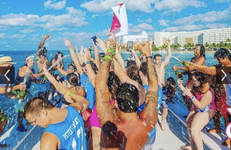 Rockstar Boat Party Cancun - Booze Cruise Cancun (18+) - The All-You-Can-Drink Bar, Snacks, and the Champagne Shower Finale