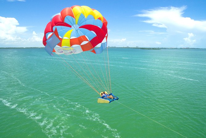 Skyrider Parasailing Tour with Panoramic View of Cancun - Aquaworld check-in, life jacket, and the moment you board