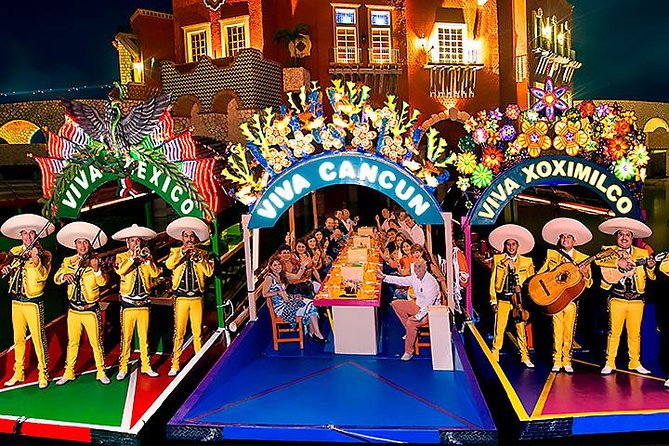 Xoximilco Tour Mexican Party Night! From Cancun & Playa Del Carmen - The night cruise on the trajinera: live music all the way through
