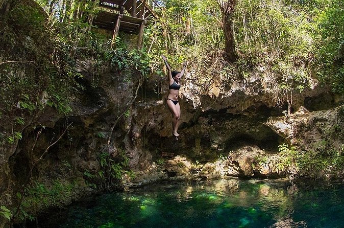 Zapote Cenotes Adventure Tour Prehistoric Park - Cenote Zapote Ecopark: platforms, open water, and the main thrill block